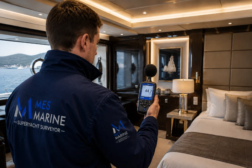 Yacht noise and acoustic survey measurement