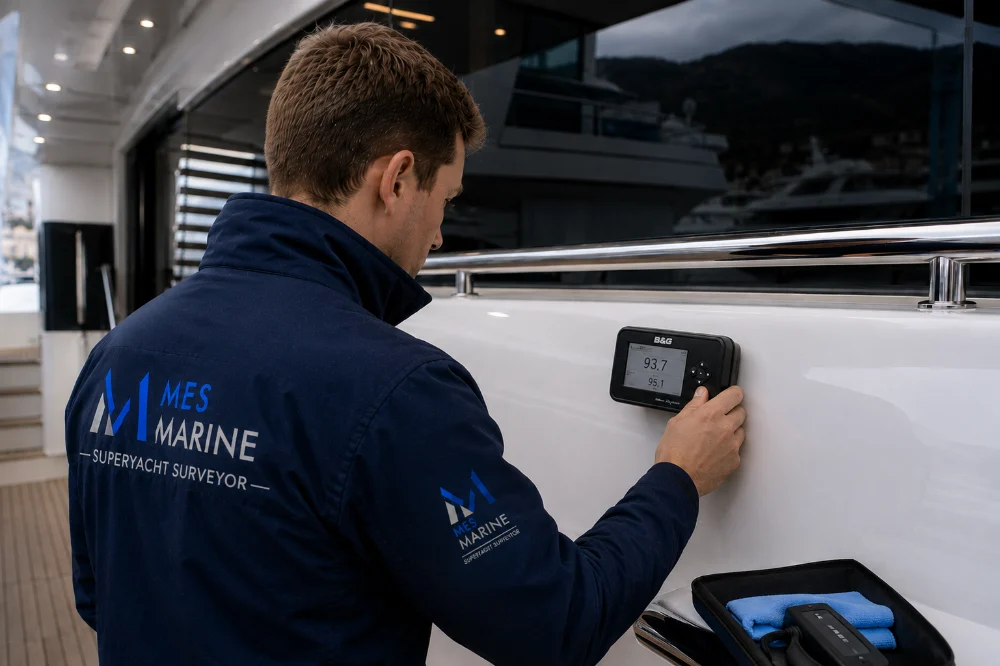 Yacht paint thickness and gloss DOI surface quality inspection